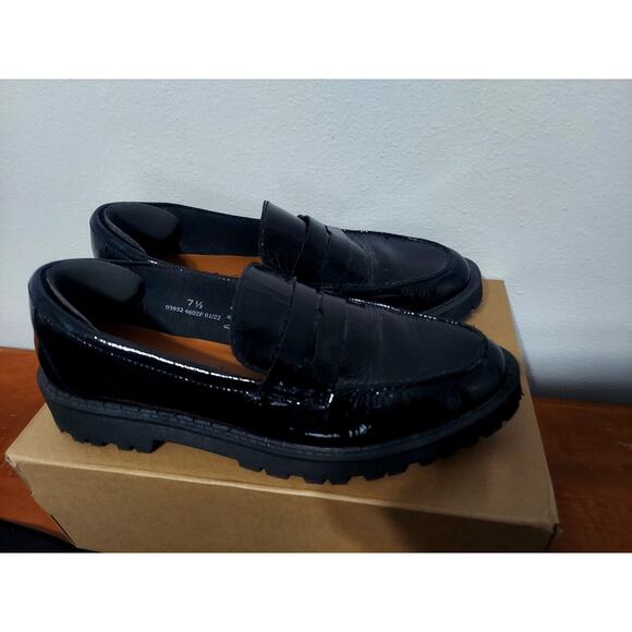 🎁 M&S Collection - Men's Size 7 1/2 Black Leather Slip-on Dress Loafers - NICE! - Picture 8 of 10